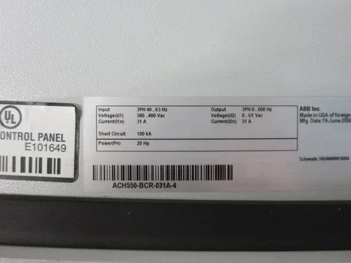 ABB ACH550-BCR-031A-4 20 HP 2
