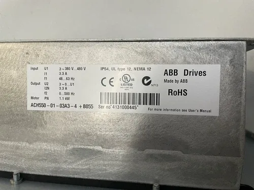 ABB ACH550-01-03A3-4+B055 Frequency Inverter MMY0 3