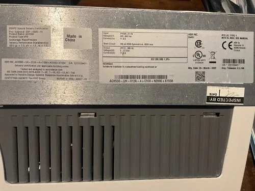 ABB ACH550-UH-012A-4 HVAC Drive 2022 MFG date ACH550-UH-012A-4+C558+N2006+x1558 3