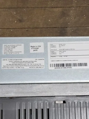 ABB ACH550-UH-038A-4+K452 Variable Frequency Drive 3PH 25HP 38A 480V 18.5kW 2
