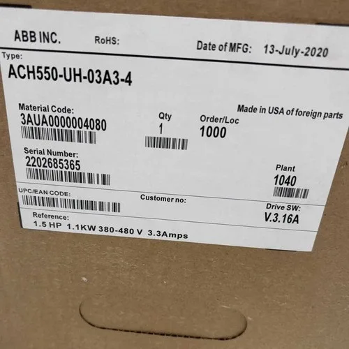 ABB Frequency Converter ACH550-UH-03A3-4 3