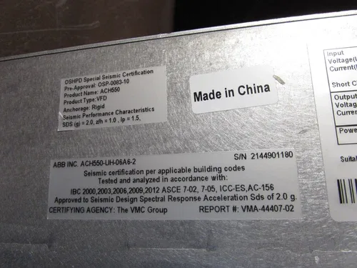 ABB HVAC DRIVE 240-200V 3PH-1PH ACH550-UH-06A6-2 3