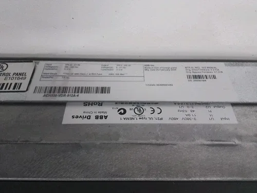 ABB ACH550 AC Drive with Bypass ACH550-VDR-012A-4 7.5HP 3Ph 480 12A Disconnect 4
