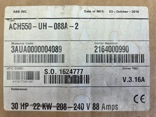 ABB ACH550 AC Drive ACH550-UH-088A-2 30HP 3
