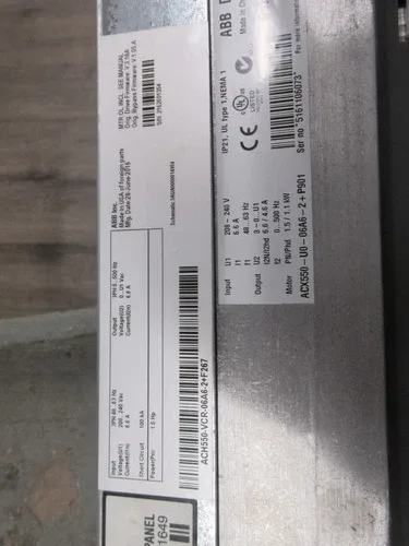 ABB ACH550 AC Drive with Bypass ACH550-VCR-06A6-2+F267 1.5HP 3Ph with Keypad 2