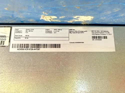 ABB ACH550-VCR-072A-4+F267 VFD Drive 50HP 3
