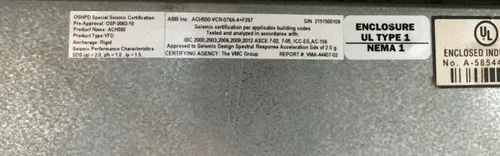 ABB AC Drive ACH550-VCR-078A-4+F267 3Ph 60Hp 77A 480VAC +Keypad 3