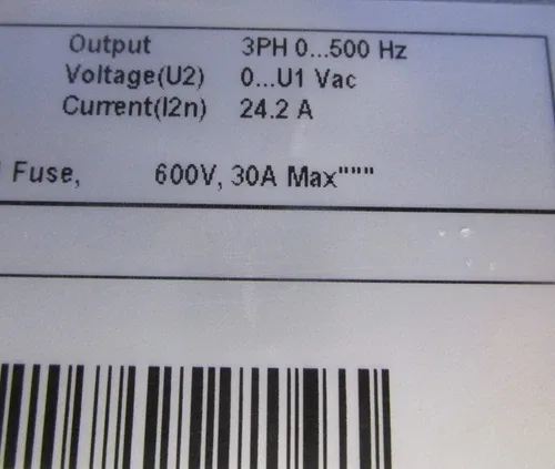 ABB AC VFD ACH550-VDR-024A-2+K452 with O TOP KEYPAD 7.5HP 24.2A 208-240VAC 3PH 1 Y 4