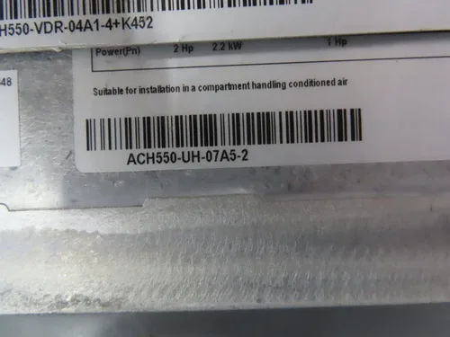 ABB VFD ACH550-VDR-04A1-4+K452 AC DRIVE 2HP 380/480V 3PH 4.1A R1 FRAME with BYPASS 2