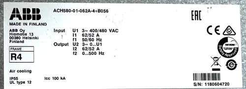 ABB ACH580-01-062A-4+B056 with 3