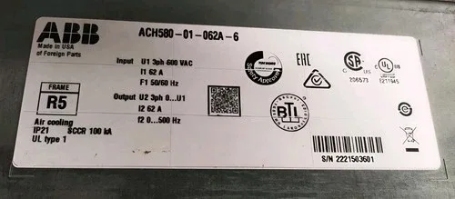 ABB ACH580-01-062A-6 DRIVE TASTED OK 2