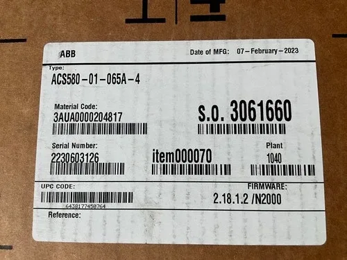 ABB ACH580 AC Drive ACH580-01-065A-4 2