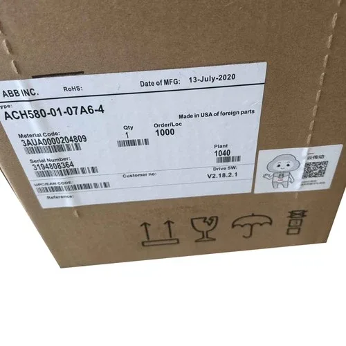 ABB AC Drive ACH580-01-07A6-4 ACH580 3PH 7.6A 3AUA0000204809 5HP 2