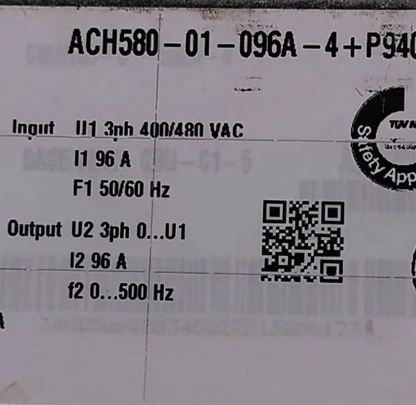 ABB HVAC Drive ACH580-01-096A-4+P940 75HP 480V 96A AVM 154 3
