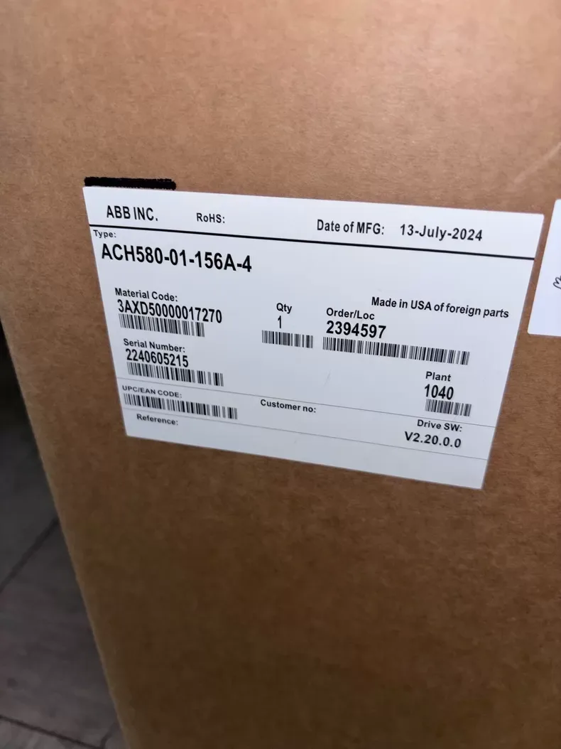 ABB ACH580 Series ACH580-01-156A-4 HVAC Drive AC 125HP 480 Volt 156Amp VT N1 4