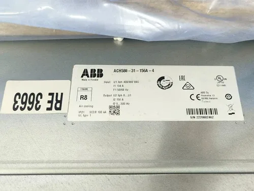 ABB ACH580-31-156A-4 HVAC DRIVE ULTRA-LOW HARMONIC 75KW 90KW 156A 125 HP 3