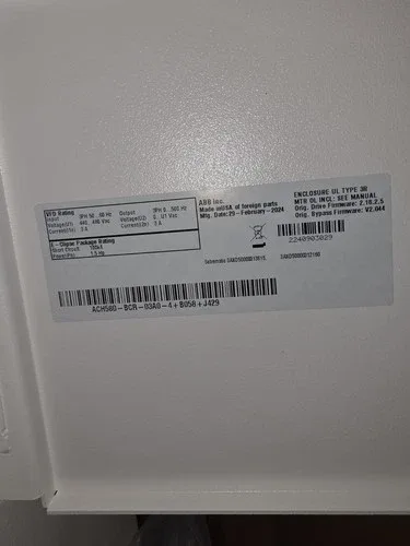 ABB VFD ACH580-BCR-034A-4+B058+J429 3