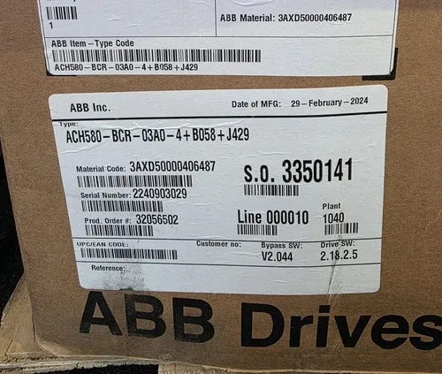 ABB VFD ACH580-BCR-034A-4+B058+J429 4