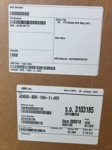 ABB ACH580-BDR-10A6-2+J429 Variable Frequency Drive AC 3.0HP 240V 10.6A 3