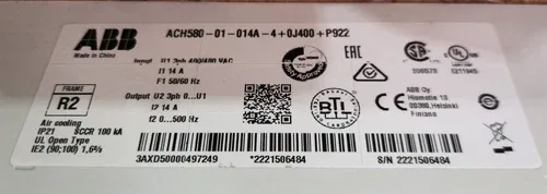 ABB 10 HP HVAC DRIVE with CIRCUIT BREAKER DISCONNECT ACH580-PCR-014A-4+B056 2