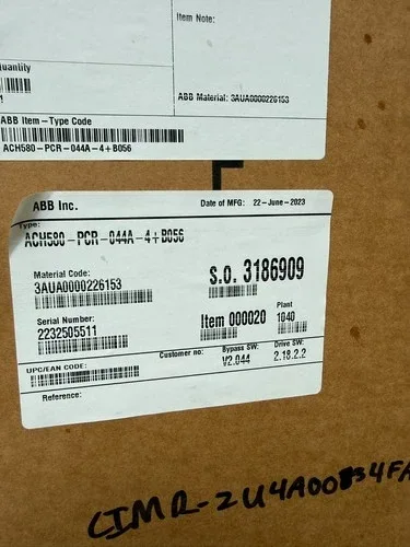 ABB Drive ACH580-PCR-044A-4+B056 3ph 480v ACH580PCR044A (take out) 4