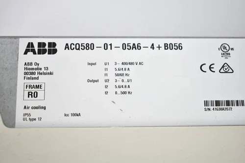 ABB Frequency Converter ACQ580-01-05A6-4+B056 4