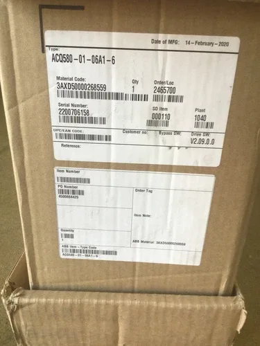 ABB ACQ580-01-06A1-6 600VAC INPUT 3HP WATER WASTE WATER PUMP DRIVE VFD 3