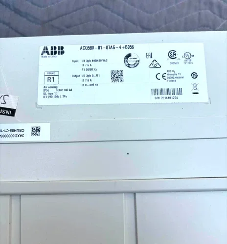 ABB ACQ580-01-07A6-4+B056 VARIABLE FREQUENCY DRIVE VFD R1 AIR COOL IP55 3-PHASE 2