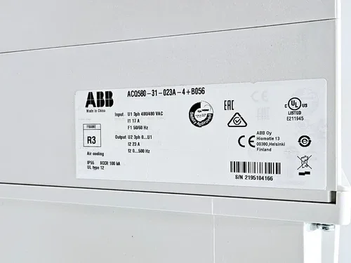 ABB ACQ580-31-023A-4+B056 LV AC WALL MOUNTED DRIVE WATER WASTEWATER 3