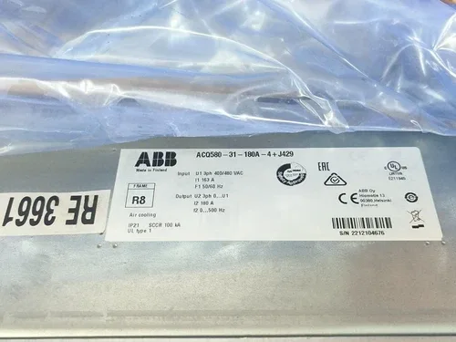 ABB ACQ580-31-180A-4+J429 ULTRA-LOW HARMONIC 3-P 480V 163A 150HP VFD DRIVE 2