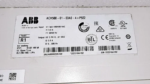ABB ACH580-01-03A0-4+P922 variable frequency drive 2