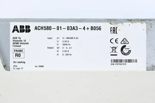 ABB Frequency Inverter ACH580-01-03A3-4+B056 4