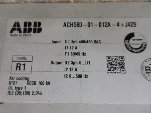 ABB ACH580 AC Drive ACH580-01-012A-4+J429 7.5HP 3Ph with Keypad 4