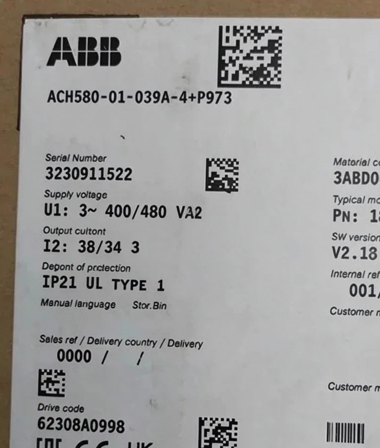 ABB frequency converter ACH580-01-073A-4+P973 3