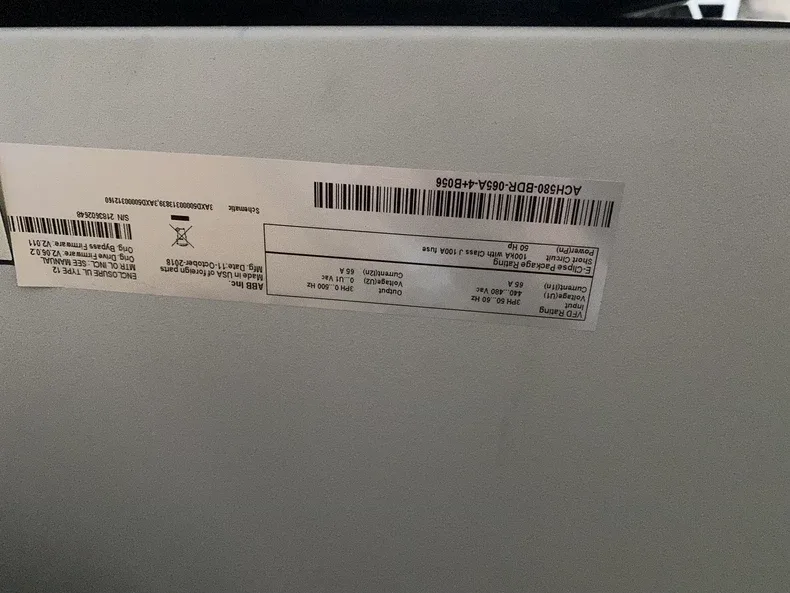 ABB frequency converter ACH580-BDR-065A-4+B056 MS 2