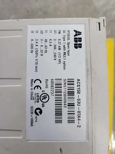 ABB ACS150-03E-02A4-2 3 PHASE 200-240V 4.3A DRIVE 2