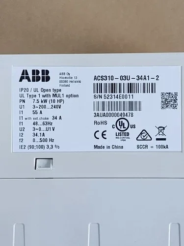 ABB ACS310-03U-34A1-2 ACS310 7.5KW 220V VFD 2