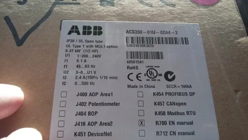ABB ACS350-01U-02A4-2 Drive 4
