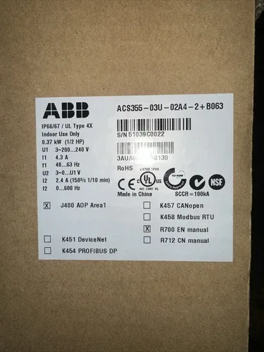 ABB Drive ACS355-02A4-2+B063 3