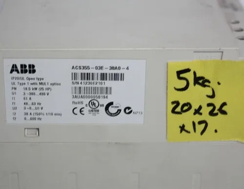 ABB ACS-355 Variable Speed AC Inverter Drive ACS355-03E-38AO-4 VSD 18.5kW 25HP 2