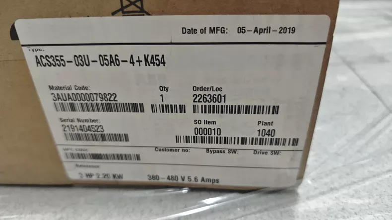 ABB ACS355-03U-05A6-4+K454 frequency inverter