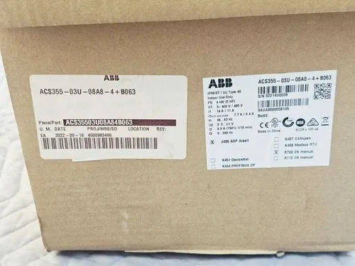 ABB ACS355-03U-08A8-4+B063 AC VARIABLE FREQUENCY DRIVE VFD 2