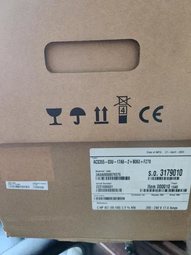 ABB VFD ACS355-03U-17A6-2+B063+F278 5HP IE2 (90 100) 2 9 % KW 2