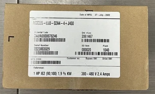 ABB ACS355-03U-02A4+J400 1 HP AC Drive