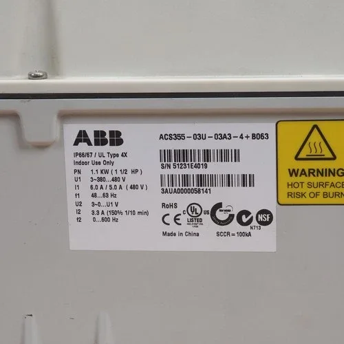 ABB ACS355-03U-03A3-4+B063 inverter 2