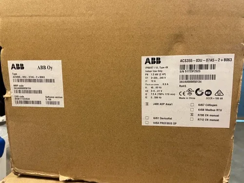 ABB ACS355-03U-07A5-2+B063 Drives ACS355 Series AC Drive 3-200-240V In 2
