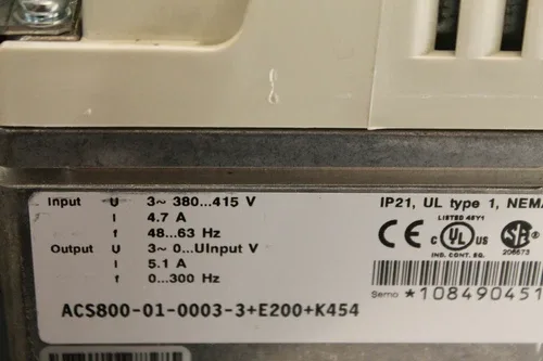 ABB ACS800-01-0003-3+E200+K454 Drive 2