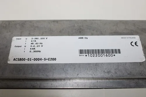 ABB ACS800-01-0004-5+E200 Drive 4.9A 4