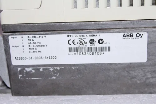 ABB ACS800-01-0006-3+E200 AC DRIVE 4kW 4