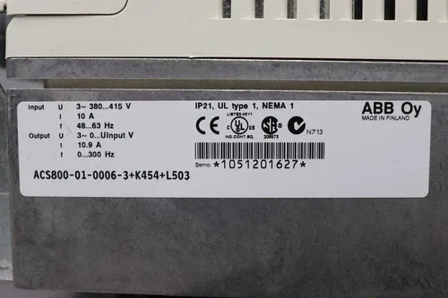 ABB Acs800-01-0006-3+K454+L503 Inverter +Control Panel Cdp312r 2